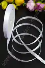 Белый лента атласная, 0,6 см х 23 м, разные цвета