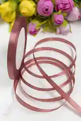 Коралловый меланж лента атласная, 0,6 см х 23 м, разные цвета