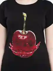 Черный футболка женская с рисунком