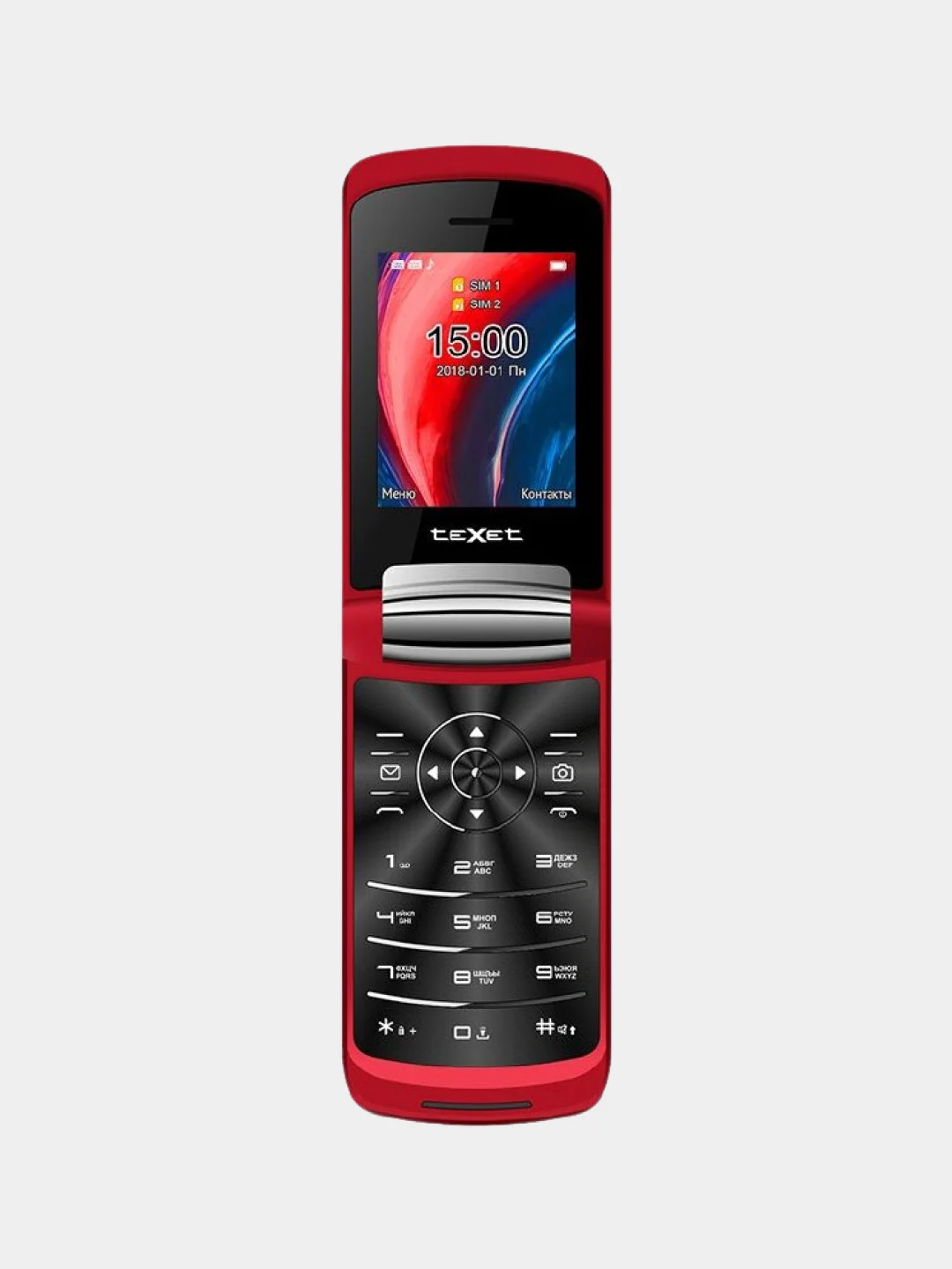 Красный мобильный телефон teXet TM-317