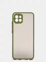 Салатовый чехол Samsung A03 c защитой камеры и бархатом внутри