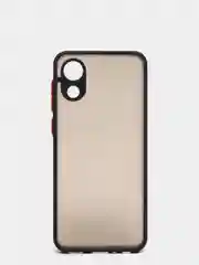 Черный чехол для Samsung A03 Core с защитой камеры и с бархатом внутри