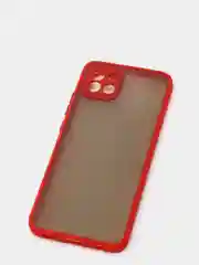 Красный чехол Samsung A03 c защитой камеры и бархатом внутри