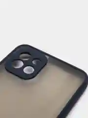 Синий чехол Samsung A03 c защитой камеры и бархатом внутри