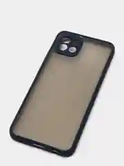 Синий чехол Samsung A03 c защитой камеры и бархатом внутри
