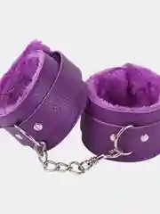 Фиолетовый наручники эротические для БДСМ, меховые