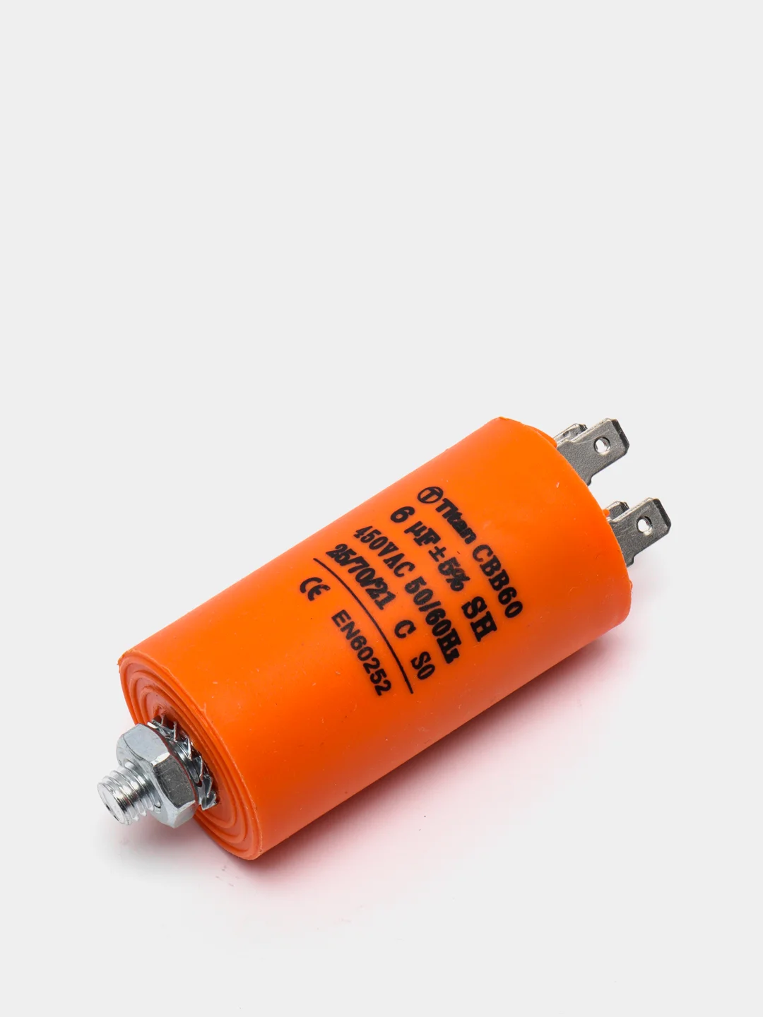 Конденсатор пусковой CBB60, 6uF 450V клеммы + болт