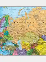 Голубой фотообои флизелиновые "Карты мира", 150х100 см