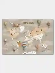 Бежевый фотообои флизелиновые "Карты мира", 150х100 см