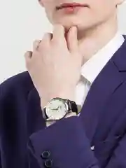 Серебряный мужские кварцевые часы