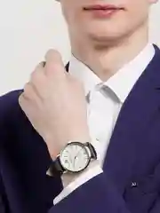 Серебряный мужские кварцевые часы