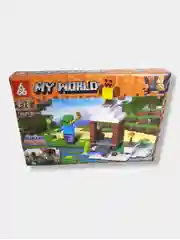 Оранжевый конструктор My World "Майнкрафт", 4 вида