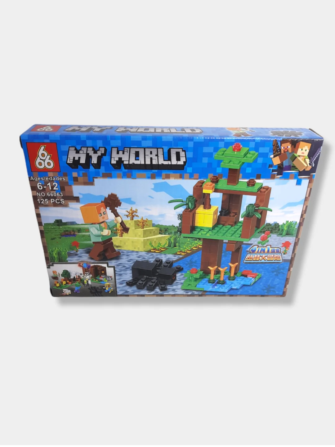 Синий конструктор My World "Майнкрафт", 4 вида