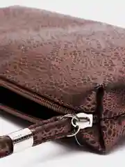 Клатч, косметичка женская дорожная, на молнии, кожаная, вместительная