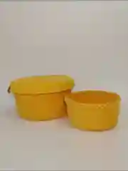 Желтый комплект корзин для хранения, органайзеры