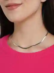 Серебряный цепочка на шею унисекс плоская, короткая цепь чокер серебряная, украшение на шею
