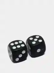 Черный набор игральных кубиков, 1.6 х 1.6 см, разные цвета