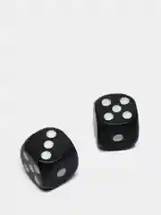 Черный набор игральных кубиков, 1.6 х 1.6 см, разные цвета