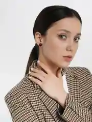Серьги-пусеты деревянные "Вечный Мангекё Шаринган Саске Учиха из аниме Наруто"