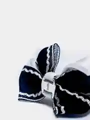 Темно-синий бант на резинке для волос