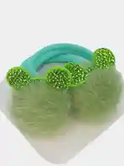 Зеленый резинка меховая Пара
