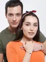 Парные браслеты с вулканическим камнем