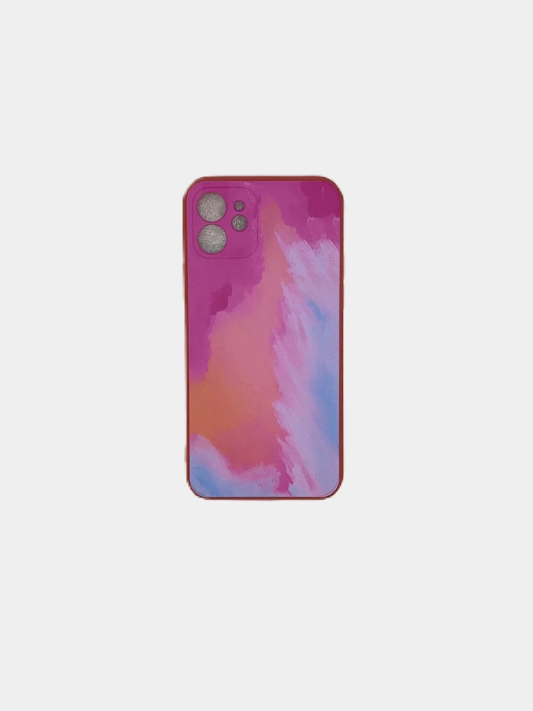 Розовый чехол iPhone 11, 12, дизайнерский с яркой расцветкой, силиконовый чехол для телефона