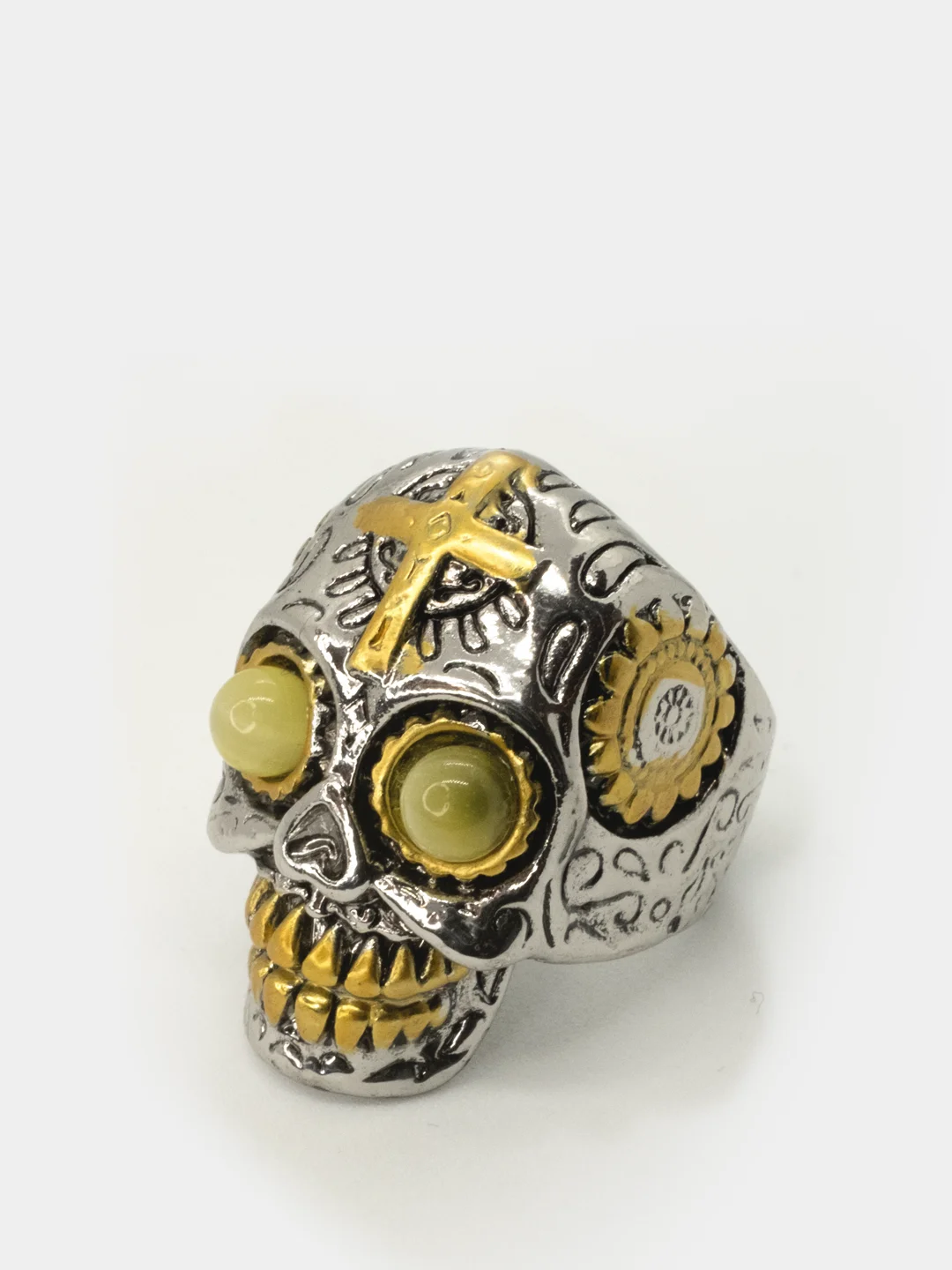 Мужское кольцо с черепом "Dia de Muertos", подарок на 23 февраля