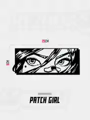 Белый девушка из комикса с пластырем", наклейка без фона, Patch girl