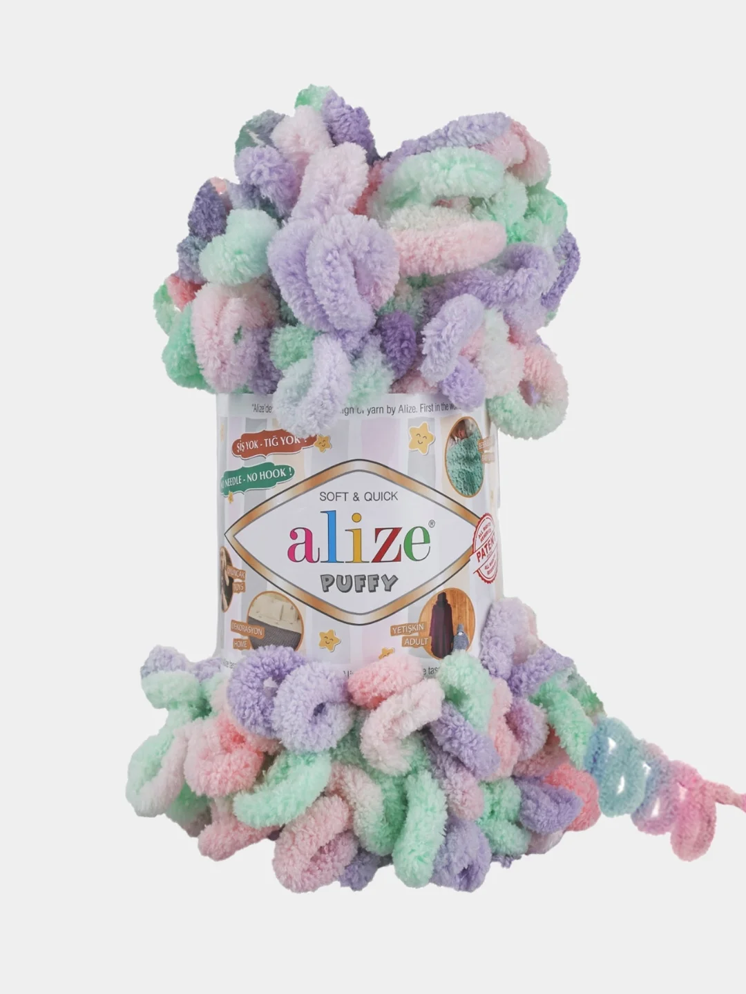 Салатовый пряжа Alize Puffy Color