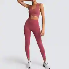 Коралловый женский спортивный бесшовный костюм для йоги и фитнеса. Йога. Пилатес. Фитнес 8 цветов