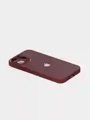 Тёмно-бордовый чехол силиконовый со стеклянной панелью для iPhone 13 Pro Max