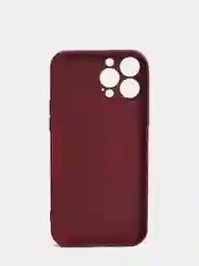 Тёмно-бордовый чехол силиконовый со стеклянной панелью для iPhone 13 Pro Max