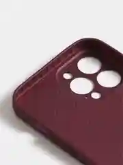 Тёмно-бордовый чехол силиконовый со стеклянной панелью для iPhone 13 Pro Max