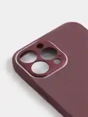Тёмно-бордовый чехол силиконовый со стеклянной панелью для iPhone 13 Pro Max