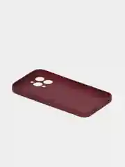 Тёмно-бордовый чехол силиконовый со стеклянной панелью для iPhone 13 Pro Max