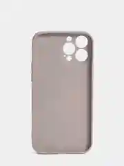 Бежевый меланж чехол силиконовый со стеклянной панелью для iPhone 13 Pro Max