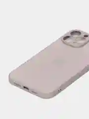 Бежевый меланж чехол силиконовый со стеклянной панелью для iPhone 13 Pro Max