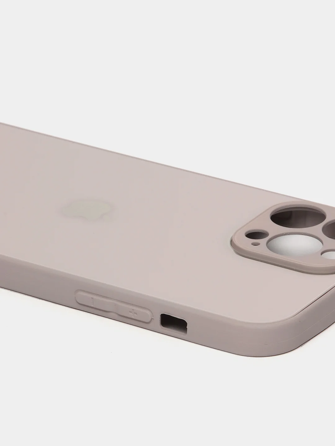 Бежевый меланж чехол силиконовый со стеклянной панелью для iPhone 13 Pro Max