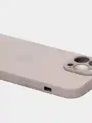 Бежевый меланж чехол силиконовый со стеклянной панелью для iPhone 13 Pro Max
