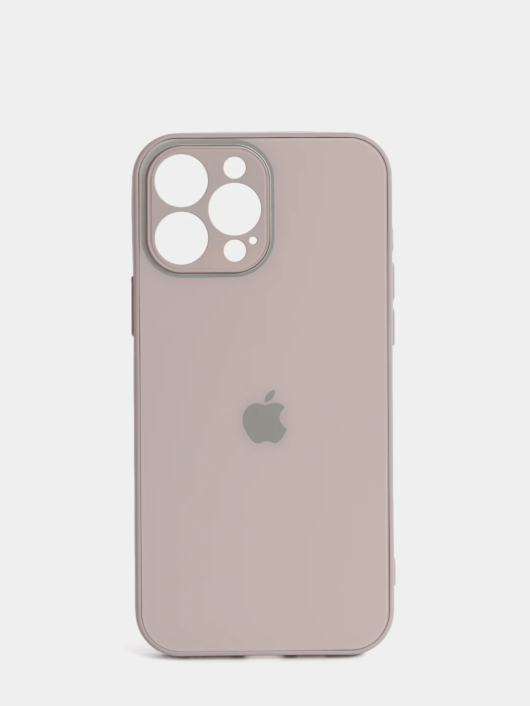 Бежевый меланж чехол силиконовый со стеклянной панелью для iPhone 13 Pro Max