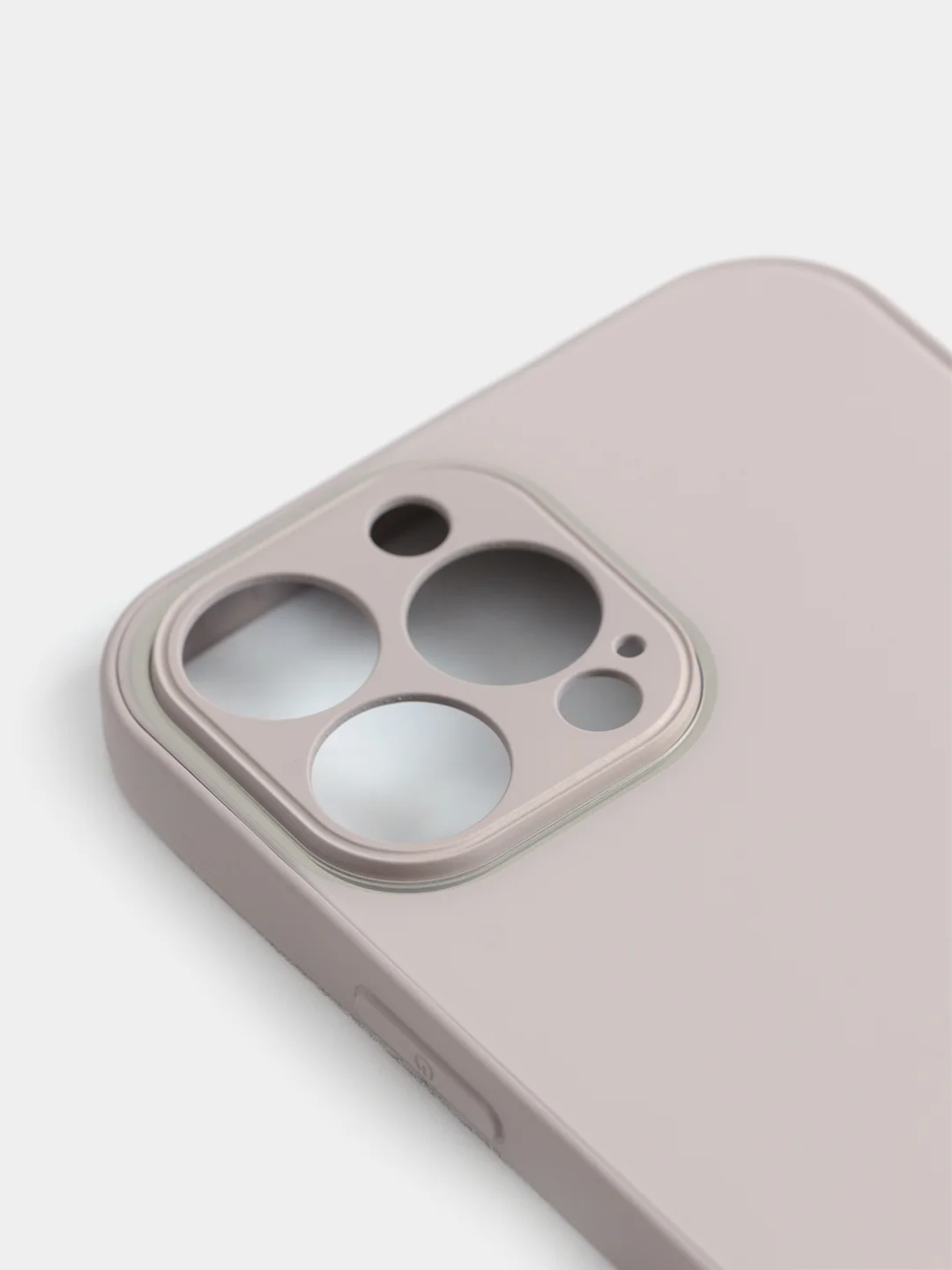 Бежевый меланж чехол силиконовый со стеклянной панелью для iPhone 13 Pro Max