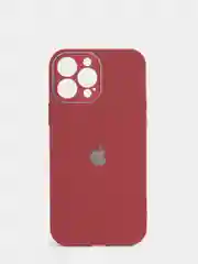 Багровый чехол силиконовый со стеклянной панелью для iPhone 13 Pro Max