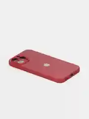 Багровый чехол силиконовый со стеклянной панелью для iPhone 13 Pro Max
