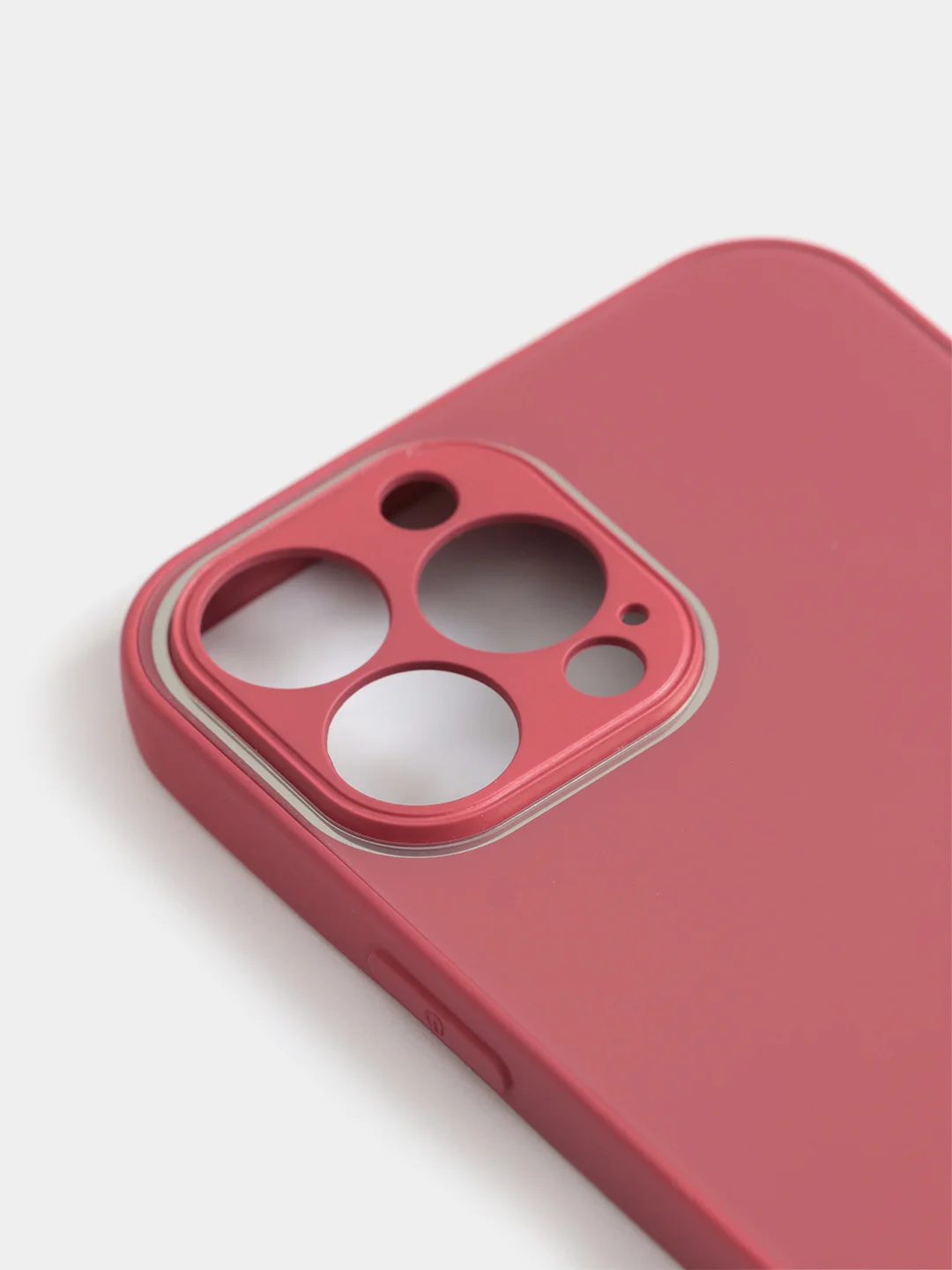 Багровый чехол силиконовый со стеклянной панелью для iPhone 13 Pro Max