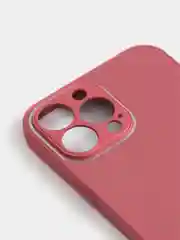 Багровый чехол силиконовый со стеклянной панелью для iPhone 13 Pro Max