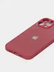 Багровый чехол силиконовый со стеклянной панелью для iPhone 13 Pro Max