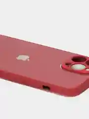 Багровый чехол силиконовый со стеклянной панелью для iPhone 13 Pro Max