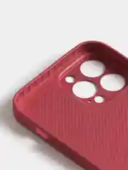 Багровый чехол силиконовый со стеклянной панелью для iPhone 13 Pro Max
