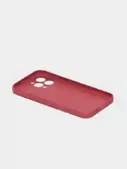 Багровый чехол силиконовый со стеклянной панелью для iPhone 13 Pro Max
